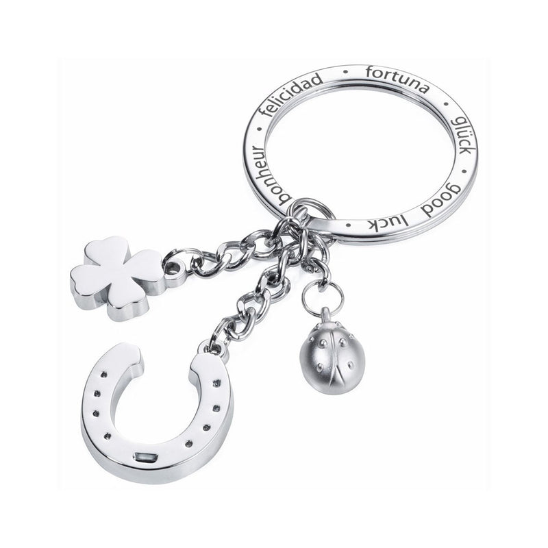 TROIKA Keychains & Keyrings - Multiple Premium Materials lucky horseshoe design in silver