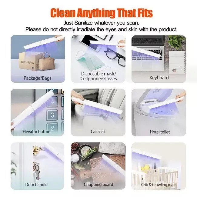 59S UVC LED Sterilizing Wand X5 (White) various uses in the house and office, anything that is scanned will be sanitized