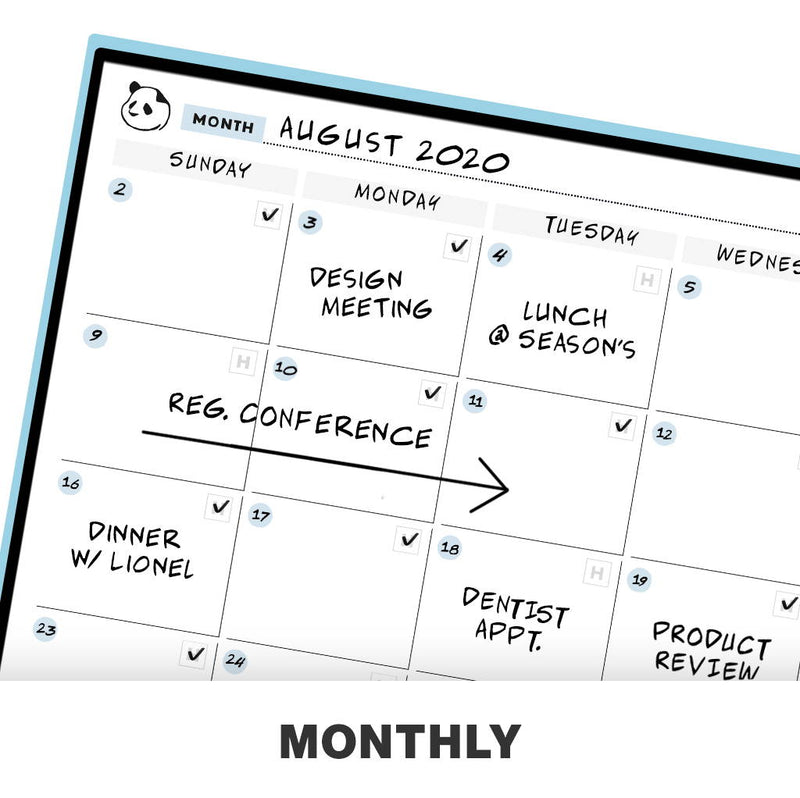  Rocketbook Panda Planner - Reusable & Cloud-Connected monthly calendar planner