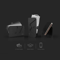 Tic Holder - 3-in-1 foldable holder for Phone / Mask / Cards