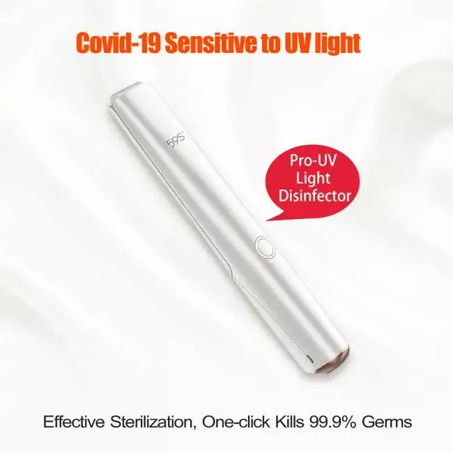 59S UVC LED Sterilizing Wand X5 (White) achieves effective sterilization in one click through pro-UV light disinfection