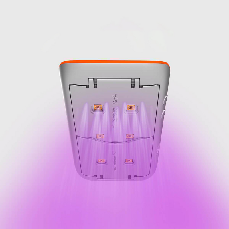 59S UV LED Portable Sterilizer X1 (Silver With Orange) disinfection UV light rays