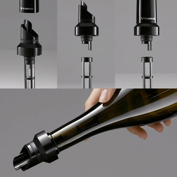 Vinaera Wine Pourer With Filter - simply attach to the neck of your wine bottle and pour